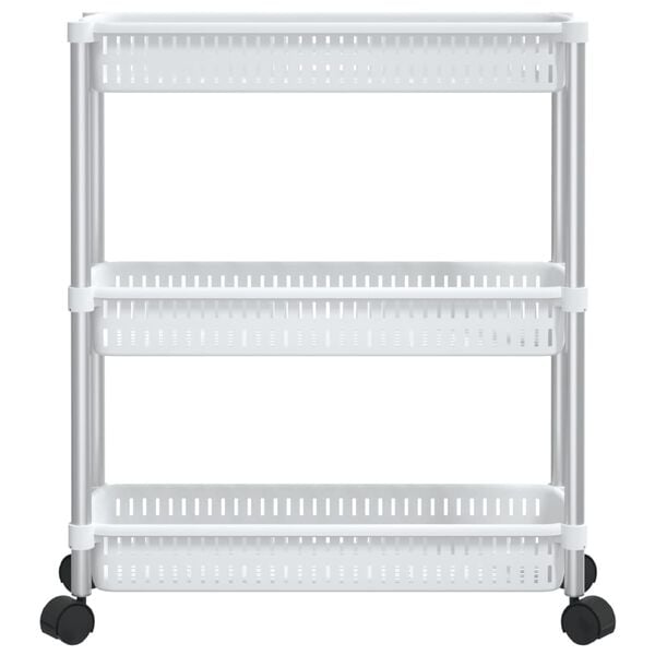 vidaXL Storage Trolley Silver and White