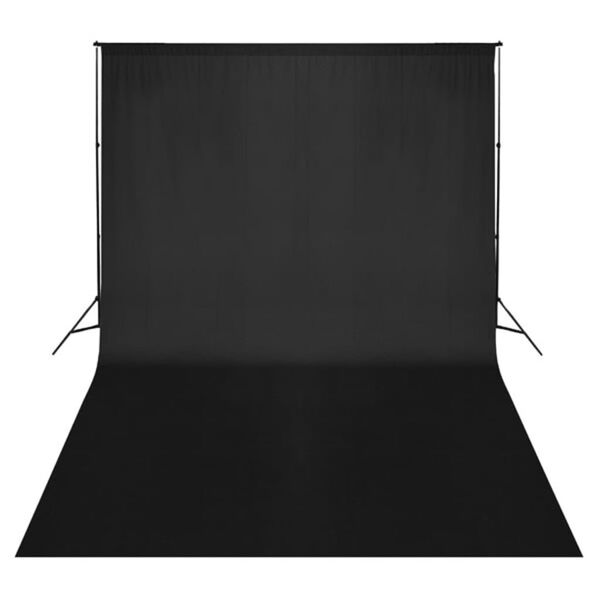 vidaXL Backdrop Cotton without Stand Black 16 x 10 feet