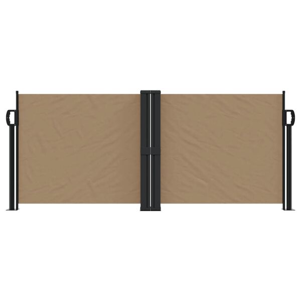 vidaXL Retractable Side Awning Taupe 100% polyester with PU coating