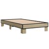 vidaXL Bed Frame Sonoma Oak Engineered Wood, Metal, Plywood Single