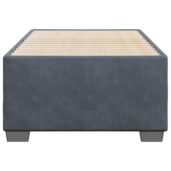 vidaXL Bed Frame Dark gray Velvet, Plywood, Engineered wood Twin