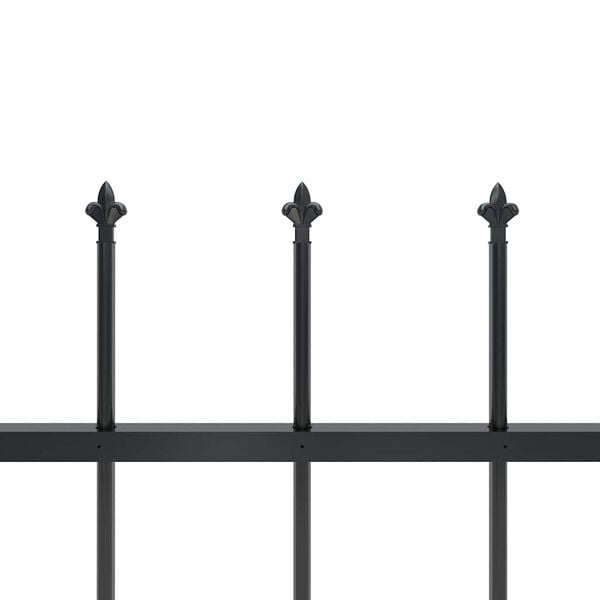 vidaXL Garden Fence with Spear Top Steel 351.3"x47.2" Black