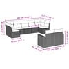 vidaXL Garden Sofa Set Black PE rattan, powder-coated steel, polyester