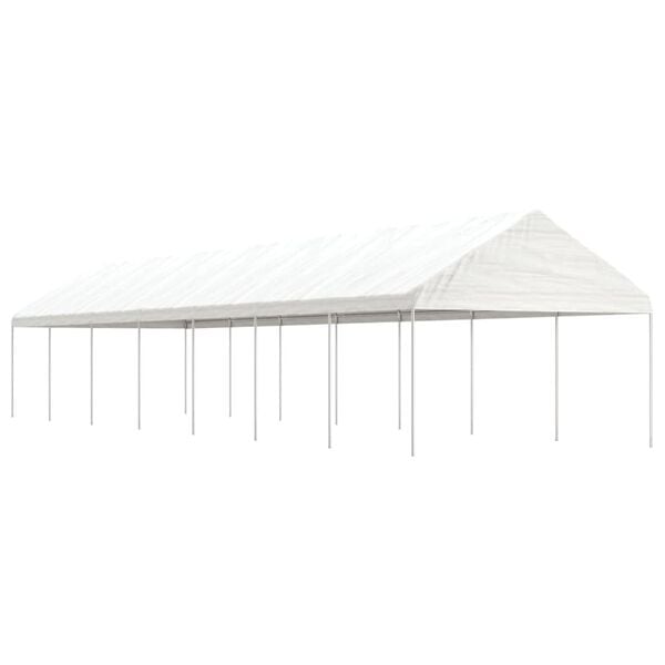vidaXL Gazebo With Roof White Polyethylene, galvanized steel Large