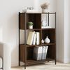 vidaXL Bookcase Brown Oak Engineered Wood 28x11x42 in Bookcase