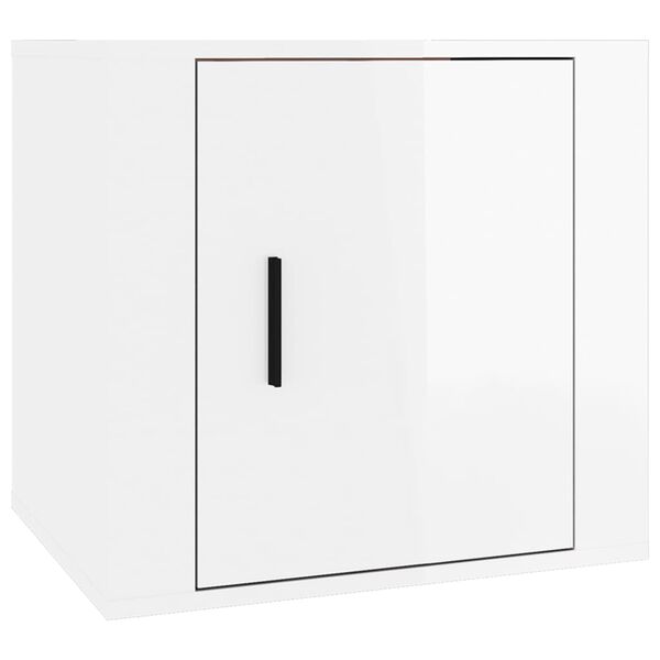 vidaXL Bedside Cabinet High gloss white Engineered wood Compact Cabinet