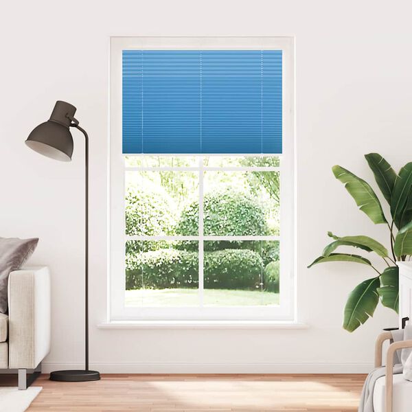 vidaXL Pleated Blind Blue 100% Polyester 47.2 x 78.7 in