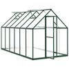 vidaXL Greenhouse Green and Transparent Aluminum, Polycarbonate Large