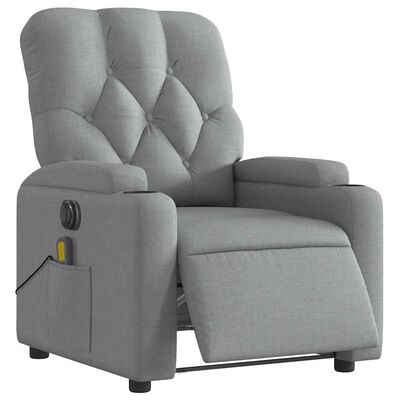 Gray upholstered recliner chair viewed from front-left, single product image