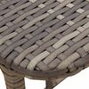 vidaXL Garden Table Grey PE Rattan, Powder-Coated Steel, PC Board