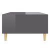 vidaXL Coffee Table High gloss grey Engineered wood, solid eucalyptus wood