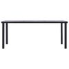 vidaXL Dining Table Black and Concrete Grey MDF, Powder-Coated Metal