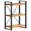 vidaXL Bookcase Natural Wood Solid Acacia Wood, Powder-Coated Steel Medium