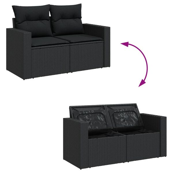 vidaXL Garden Sofa Set Black