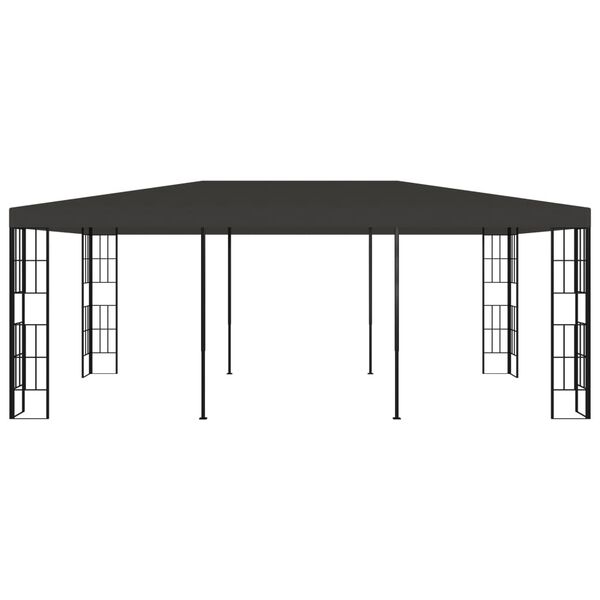 vidaXL Gazebo Charcoal Polyester fabric 9.8x19.7ft Decorative Accents