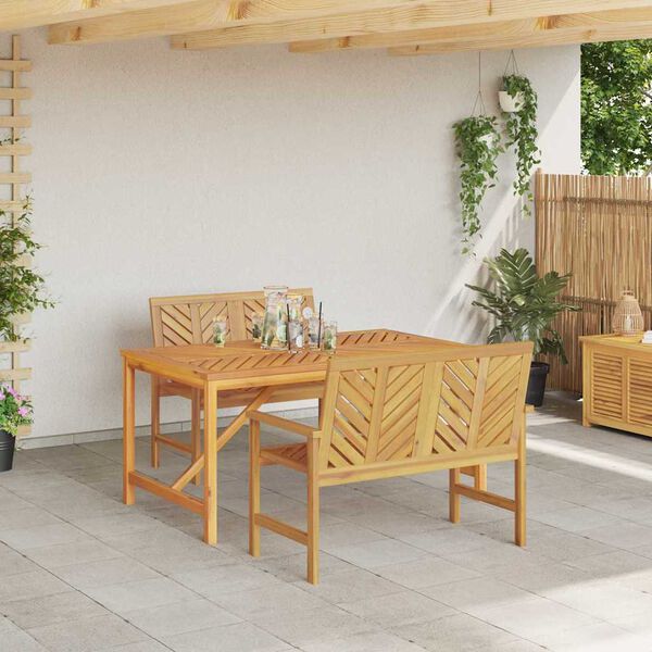 vidaXL Garden Dining Set 3 pcs Brown solid acacia wood
