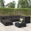 vidaXL Garden Lounge Set Black PE Rattan Standard Modular