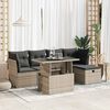 vidaXL Garden Sofa Set Grey PE Rattan Large Removable Covers