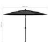 vidaXL Parasol Gray Polyester 9.8 ft diameter Collapsible Parasol