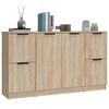 vidaXL Sideboard Set of 3 Sonoma oak Engineered wood Medium Sideboard