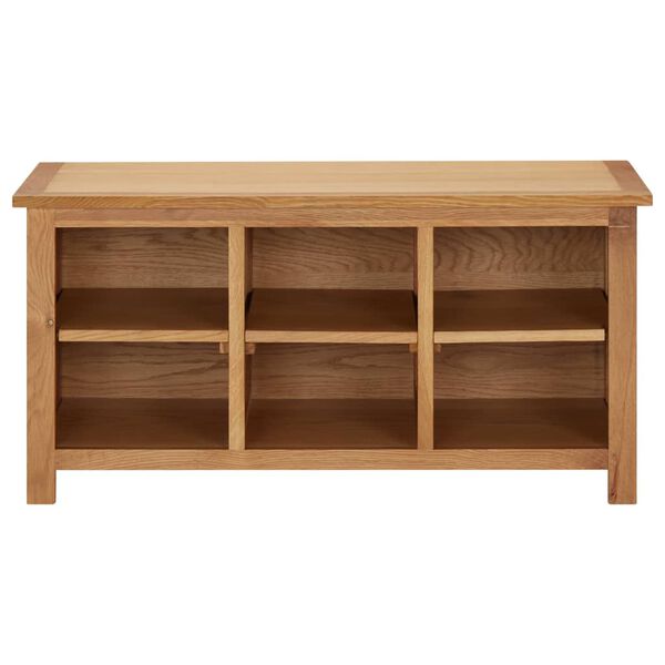 vidaXL Shoe Rack Natural Oak Solid Oak Wood, MDF Medium Shoe Rack
