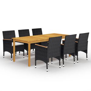 vidaXL Dining Set Black, Cream White