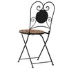 vidaXL Bistro Chair Set of 2 Terracotta Powder-coated iron, ceramic