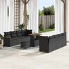 vidaXL Garden Sofa Set 11 pcs Black Poly Rattan