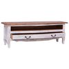 vidaXL TV Cabinet White and natural wood Solid mahogany wood Medium