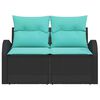 vidaXL Garden Sofa Black 124 x 62 x 85 cm poly rattan