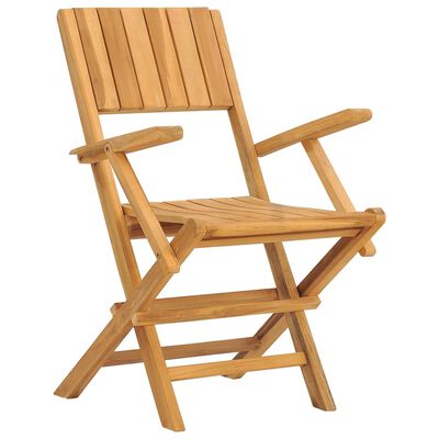 vidaXL Folding Patio Chairs 4 pcs 21.7"x24"x35.4" Solid Wood Teak