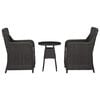 vidaXL Rattan Chair Black Steel frame Medium Removable Covers