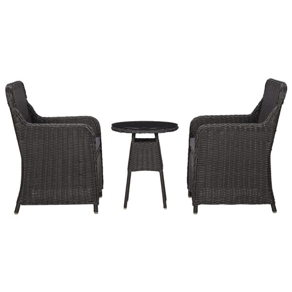 vidaXL Rattan Chair Black Steel frame Medium Removable Covers