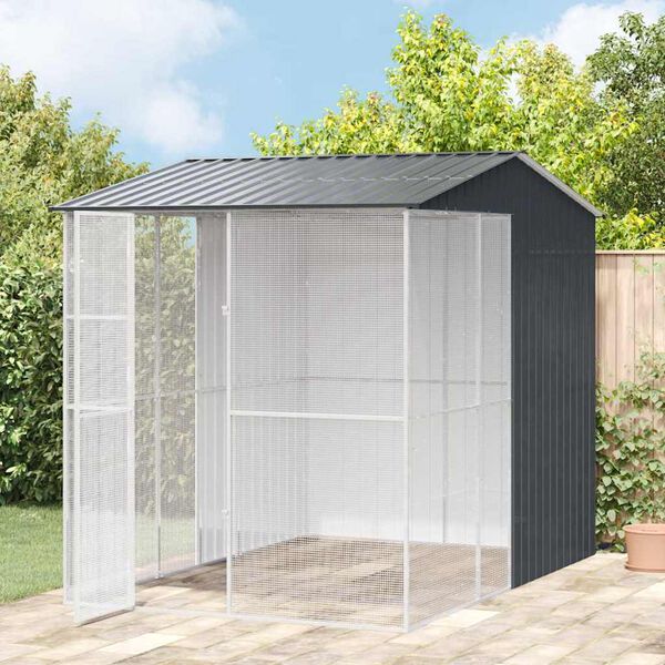 vidaXL Bird Cage Anthracite 84.65 x 122.05 x 97.24 in Galvanised Steel