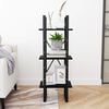 vidaXL Book Cabinet Black Solid Pine Wood 3-Tier Book Cabinet