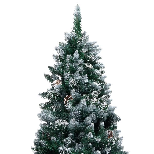 vidaXL Christmas Tree Green and white PVC, steel, plastic Medium