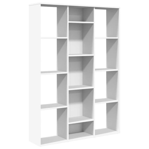 vidaXL Room Divider/Book Cabinet White 39.4"x9.4"x55.1" Engineered Wood