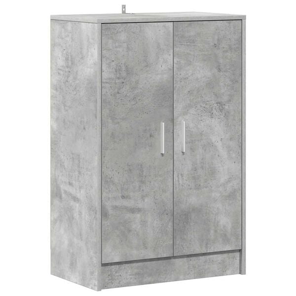 vidaXL Shoe Cabinet Concrete grey Engineered wood Standard Shoe Cabinet