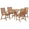 vidaXL Garden Dining Set Natural Acacia Solid Acacia Wood 5 Piece Set