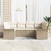 vidaXL Garden Sofa Set with Cushion 6 pcs Beige Poly Rattan