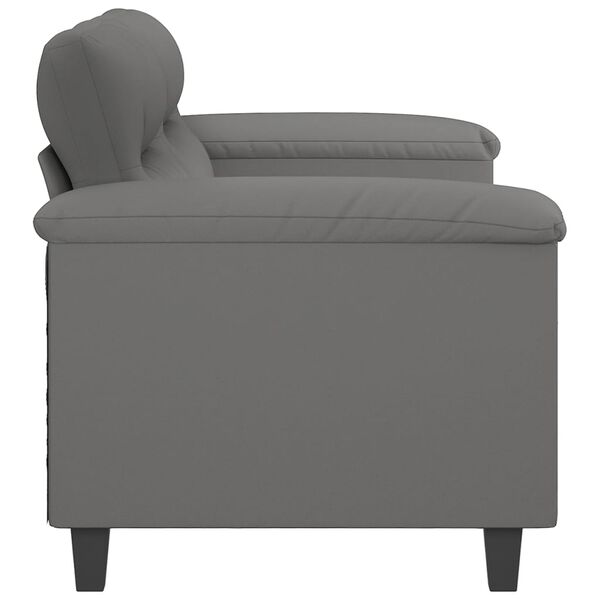 vidaXL 2-seater Sofa Dark Grey Microfiber fabric, Metal frame, Plywood