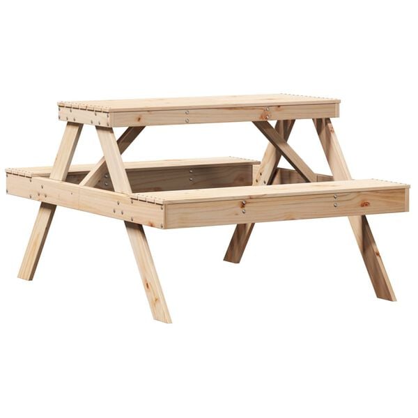vidaXL Picnic Table Pine Solid pine wood Medium Picnic Table