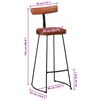 vidaXL Bar Stool Set of 2 Brown Solid mango wood, Iron Medium Footrest