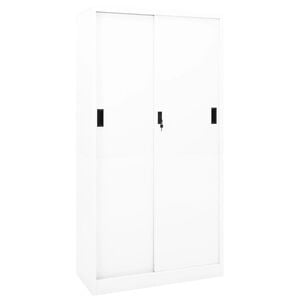 vidaXL Office Cabinet White Steel 35.4x15.7x70.9 in Sliding Components