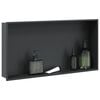 vidaXL Shower Niche Matt Black 24.4x12.6x3.5" Stainless Steel