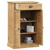 vidaXL Shoe Cabinet Honey Wax Solid Pine Wood, Engineered Wood, Metal