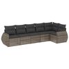 vidaXL Garden Sofa Set Grey PE Rattan, Powder-Coated Steel, Polyester
