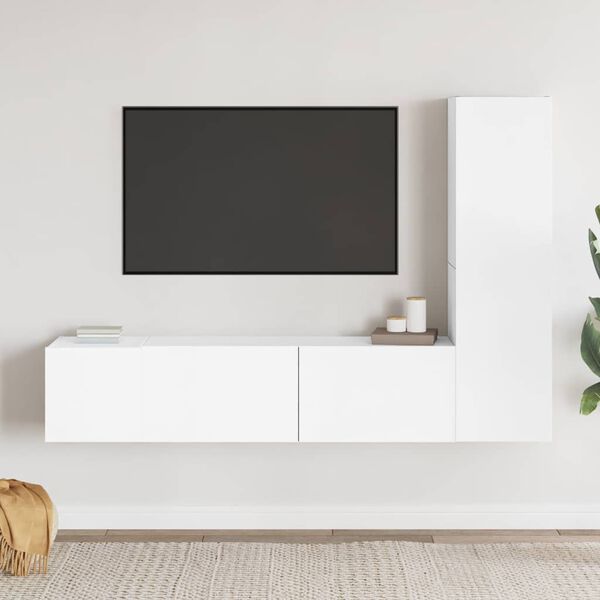 vidaXL TV Cabinet White Engineered wood Large TV Cabinet Rectangular