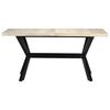 vidaXL Dining Table White and black Solid mango wood and powder-coated steel