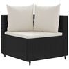 vidaXL Patio Sofa Set Set of 5 Black PE rattan, Cream white cushions